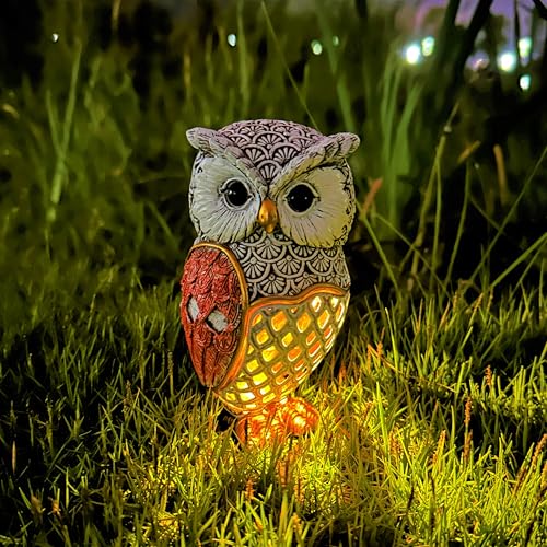Solar Garden Decor Owl Statues Figurine (Small Owl)