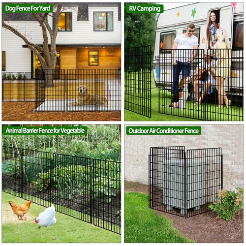 5 Panels Garden Fencing Animal Barrier with Lock (40in(H))