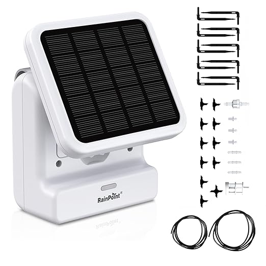 RAINPOINT Smart WiFi Solar Automatic Plant Waterer System,WiFi HUB Need,APP Control Drip Irrigation Pump Device,Indoor Outdoor Use House Potted Plants Garden Balcony Grow Tent Water 10-20 Plants