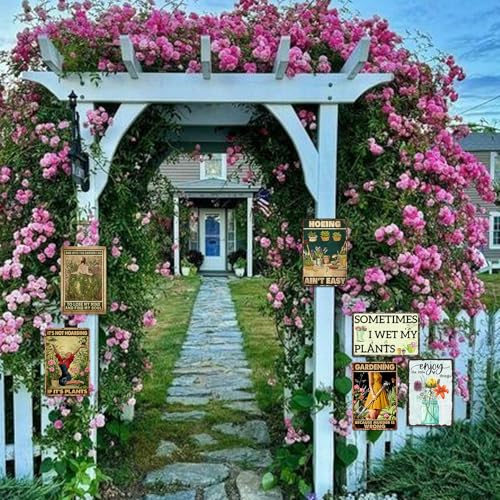 Garden Decor Metal Tin Signs Vintage Gardening Gifts For Women Unique And Into The Garden I Go To Lose My Mind And Find My Soul Sign Hippie Decor 8x12 Inch (702)