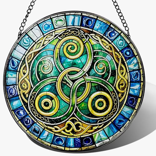 8 Inch Celtic Knot Stained Glass Suncatcher & Ornament (Celtic)