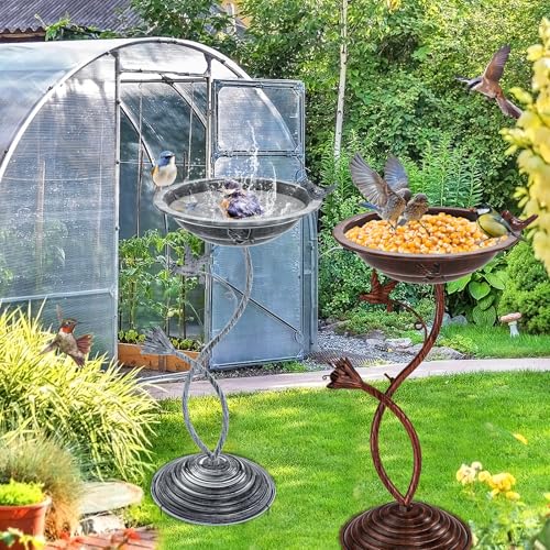 Bird Bath Garden for Outside (Vintage Copper - Hummingbird)