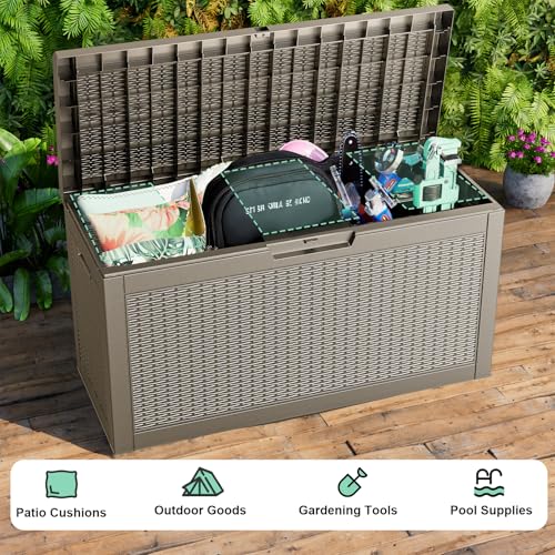 70 Gallon Outdoor Storage box Waterproof (Gray / 70 Gallon)