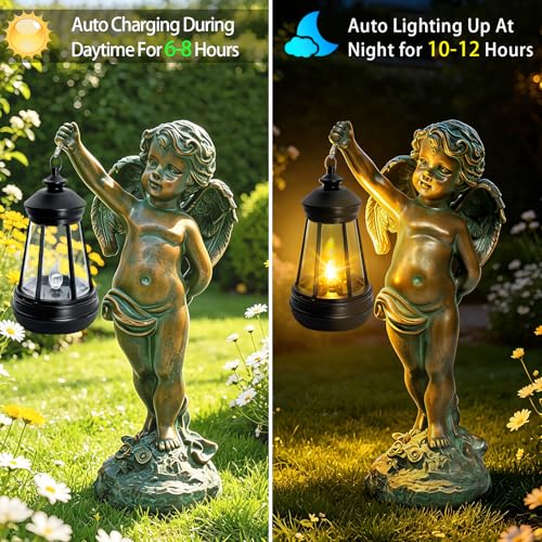 Solar Angel Garden Statues (Angel Boy)