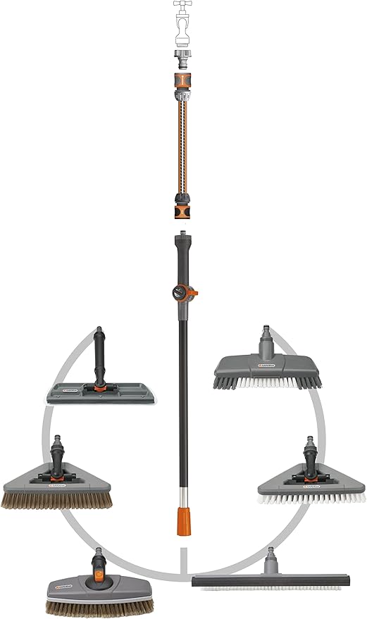Gardena Window Washer with Pullers: The Water-Cooled Window Cleaners with Extractor for Clean System, with Washable Microfiber Nonwoven (5564-20)