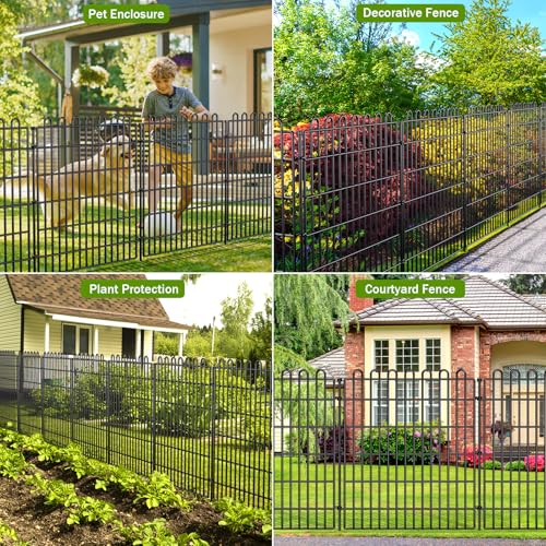 Garden Fence Outdoor for Yard with Gate (48 in(H) X 23.6 ft(L))