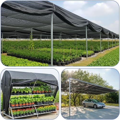 Shade Cloth for Garden (6.5FTx16.5FT / 70% Shade-Black)