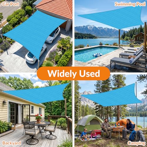 19'X19' Sun Shade Sail Turquoise Mix Curved Square Customizable (Turquoise Mix / 19'X19' custom)