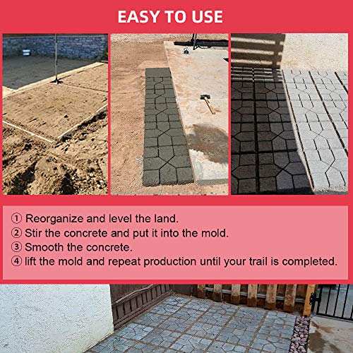 15.7"x15.7"x1.57" Walk Maker Reusable Concrete Path Maker Molds Stepping Stone Paver Lawn Patio Yard Garden DIY Walkway Pavement Paving Moulds