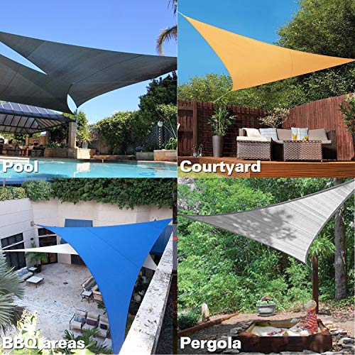 16'X16'X16' Sun Shade Sail Turquoise Curved Triangle (Turquoise / 16'X16'X16'custom)