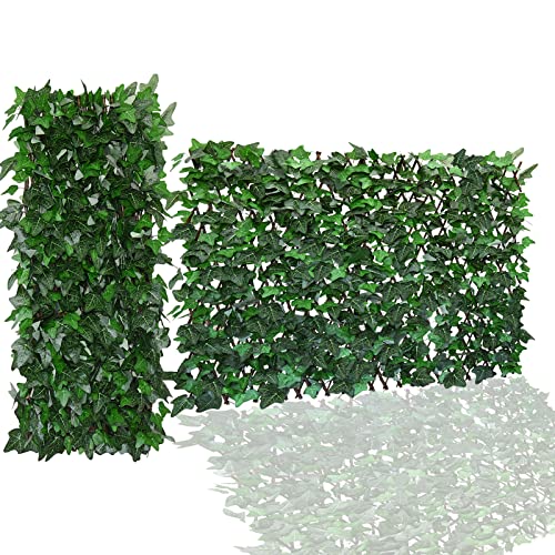 Expandable Fence Privacy Screen for Balcony Patio Outdoor (Green-ivy)