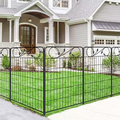 Decorative Black Garden Fence 36in (36″Tall(8 Panels))
