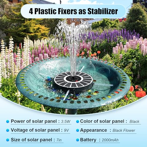 Solar Water Fountain Works in Cloudy Weather (White Panel)