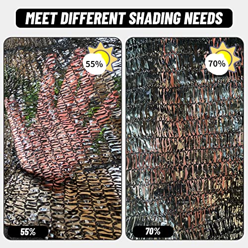 Sun Shade Cloth with Grommets for Garden (12FTx20FT / 70% Shade-Black)