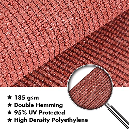 23'X24' Sun Shade Sail Rust Red Curved Rectangle Customizable