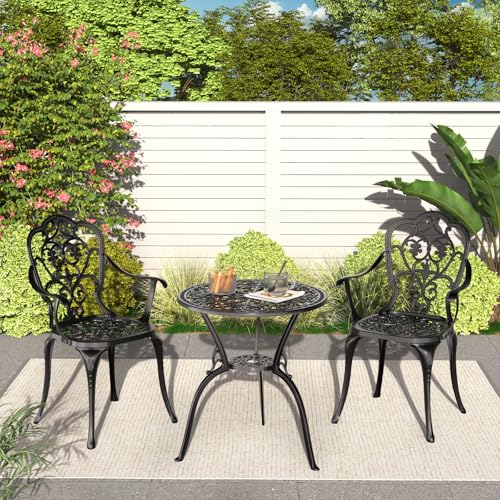 Patio Bistro Set of 2 (Butterfly / Black)