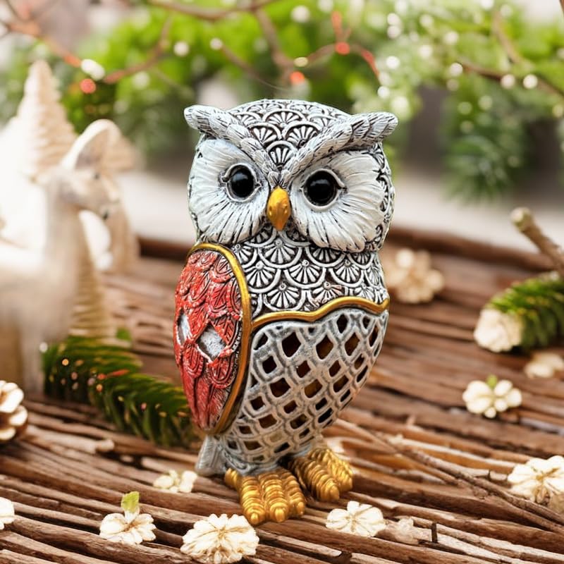 Solar Garden Decor Owl Statues Figurine (Small Owl)