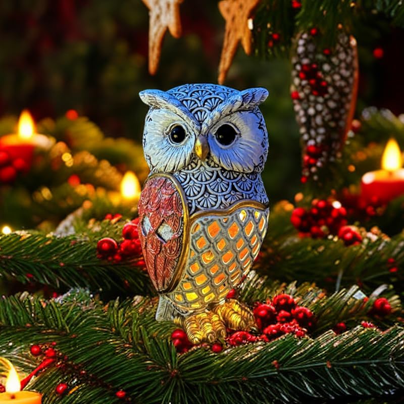 Solar Garden Decor Owl Statues Figurine (Small Owl)