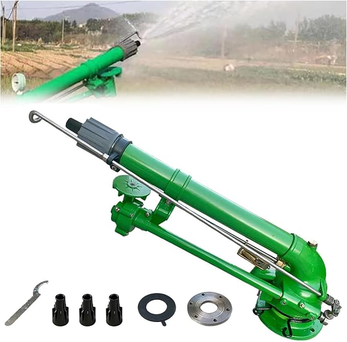 360° Farm Irrigation Sprinkler with Replacement Nozzle Set, Large-Area Watering Spray for Efficient Farm, Orchard, and Tea Garden Irrigation