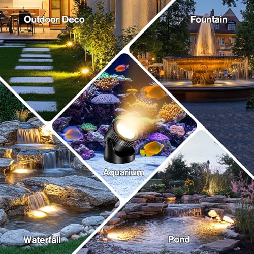 LED Underwater Pond Lights 6 (6 Warm White Lights-Corded Electric)