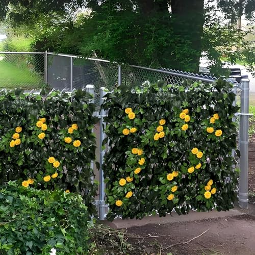 Artificial Expandable Ivy Privacy Fence Screen (BRANCH-JUHUA YELLOW)