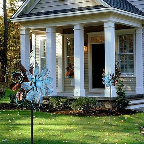 Wind Spinners Outdoor (Flower-blue)
