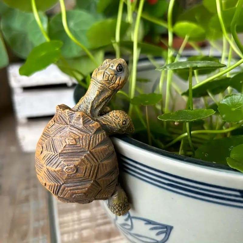 Resin Turtle Planter Hanger, Fun Garden Ornament, Outdoor Decor, Home Decor, Artistic Craft for Your Garden