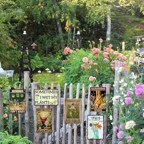 Garden Decor Metal Tin Signs Vintage Gardening Gifts For Women Unique And Into The Garden I Go To Lose My Mind And Find My Soul Sign Hippie Decor 8x12 Inch (702)