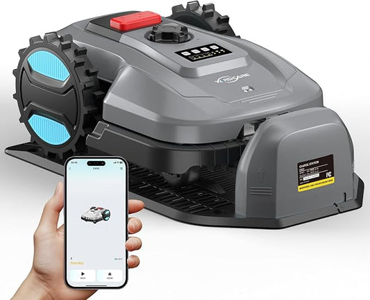 Robot Lawn Mower with App Control – Adjustable Cutting Height, Auto-Charging, Obstacle Detection & Smart Scheduling – Ideal for Lawns up to 1/8 Acre