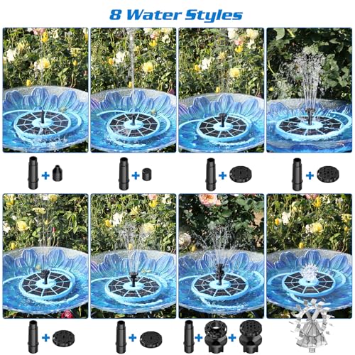 3.5W Solar Fountain Built (Blue / 3.5W-1500mAh Battery)
