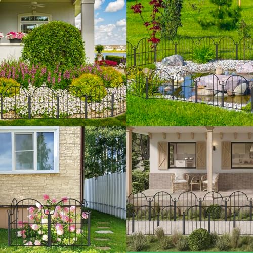 30 Pack Decorative Garden Fence (Black / 17 in(H))