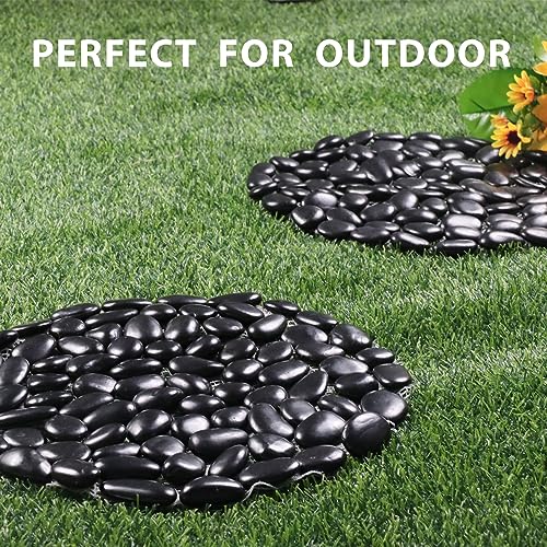 12 inch River Rock Stepping Stone (Roundness / Black)