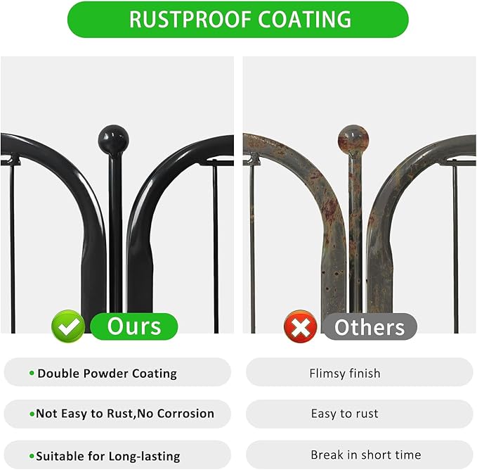 Garden Fence with Gate Metal Fencing Outdoor for Yard, 32in x69ft 30 Panels Outdoor Dog Fence Temporary Fence for Dogs Outside, Rustproof Garden Fencing Flower Bed Edging for Patio