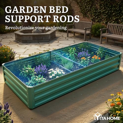 4pcs 6x3x1ft Galvanized Raised Garden Bed (6x3x1ft 4pcs / Green)