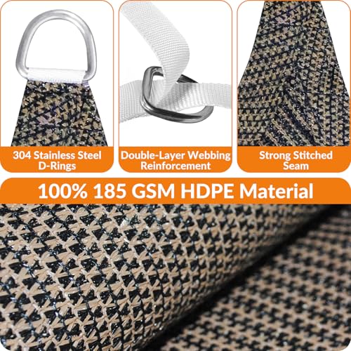 18'X26' Sun Shade Sail Brown Curved Square Customizable (Brown / 18'X26' custom)