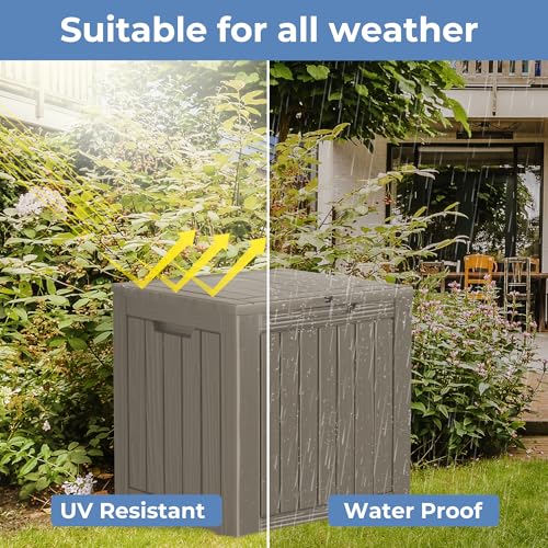 35 Gallon Small Waterproof Outdoor Storage Box (Coffee / 35 GAL)