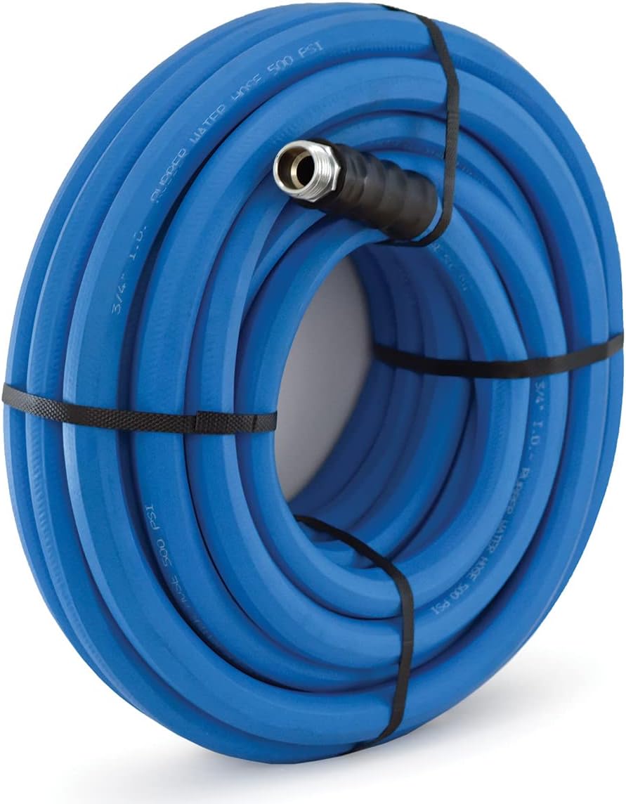 BluSeal Hot/Cold Water Rubber Garden Hose, 100% Rubber, Ultra-Light, Super Strong, 500 PSI, 50F to 190F Degrees, High Strength Polyester Braided (5/8" x 150')