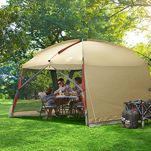 Screen House Tent 12 x 10 Ft Screened Mesh Net Wall Canopy (Beige-2 / 12'x10')