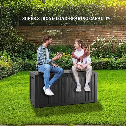 180 Gallon Outdoor Storage Box Waterproof (Black / 180 GAL)