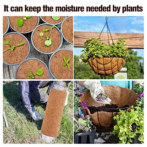 2 Rolls 24 x 160 Inch Coir Liner Roll Coconut Fiber Mat Natural Coconut Coir Liner Sheets Plant Potting Mat for Garden Planters Flower Window Box Basket Animal Pet Pad Reptile Carpet (24 x 160 inch)