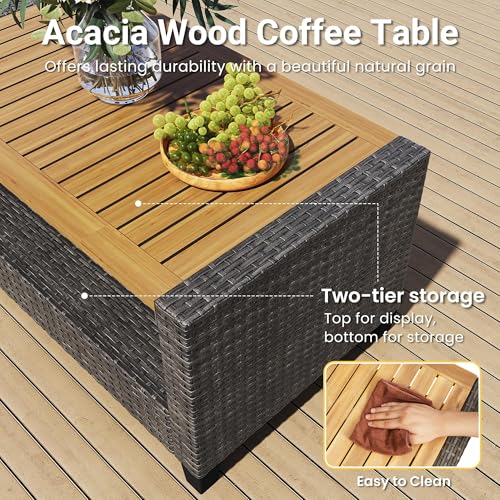 4 Piece Patio Furniture Set (Dark Gray / 4)