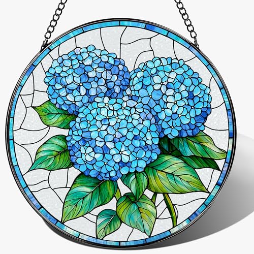 Stained Glass Window Hanging (Hydrangea)