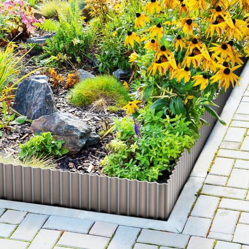 Corrugated Metal Garden Edging 6" x 20Ft (Silver)