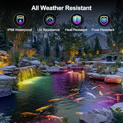 6W Pond Light LED Underwater with 12V Transformer & APP (Green / 4 set)