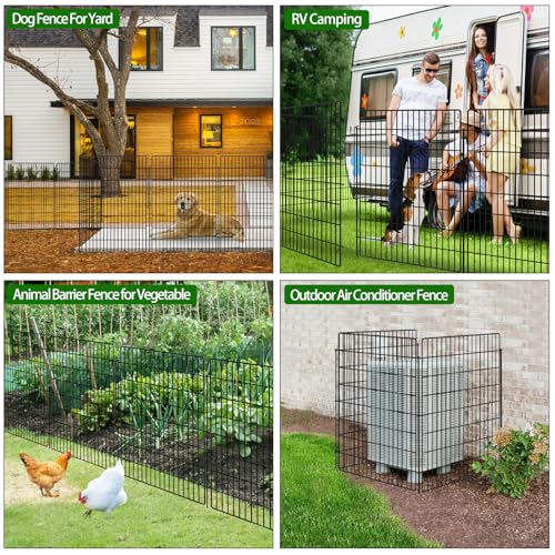 15 Panels Garden Fencing Animal Barrier with Lock (40in(H))