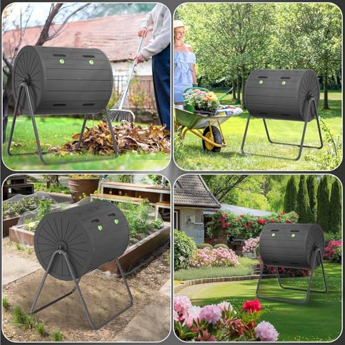 45 Gallon Outdoor Compost Bin (Black / 45 Gallon)