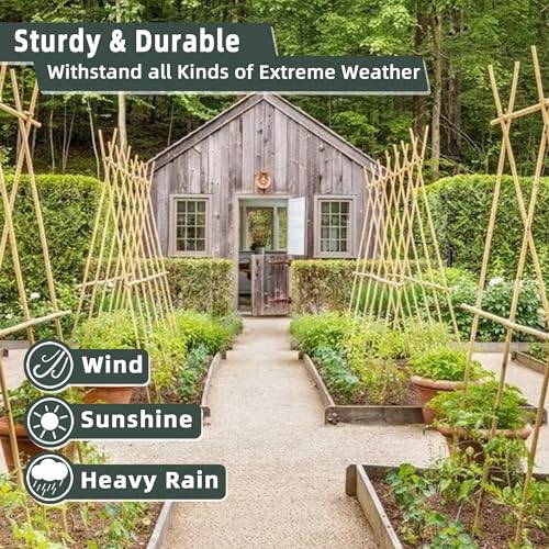 30Pcs 7ft Bamboo Plant Stakes for Indoor Outdoor Plants (7 FT 30PCS)