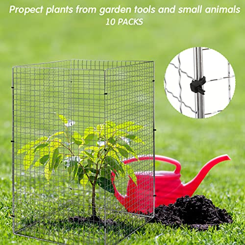 80 Pcs Chicken Wire Plant Protectors with Stakes for Garden