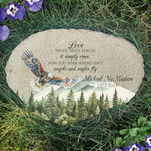 Eagles and Angels Memorial Flat Garden Stone (Eagle / Large)