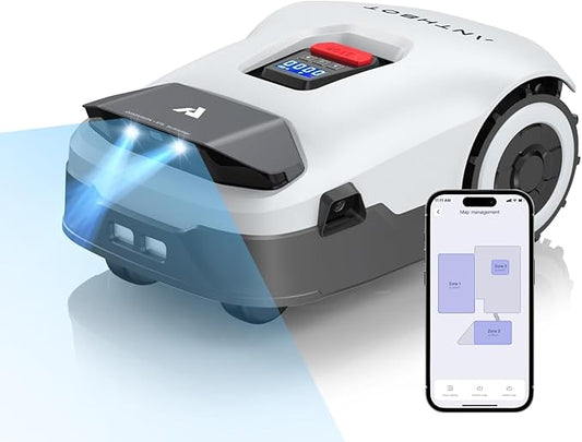 ANTHBOT Genie1000 Robot Lawn Mower - NO Wire, Full Band RTK+4-Eye Vision Robotic Lawnmower for 1/2 Acre, Auto Mapping, Multi-Zone Management, Accurate Obstacle Avoidance, Intelligent Path Planning